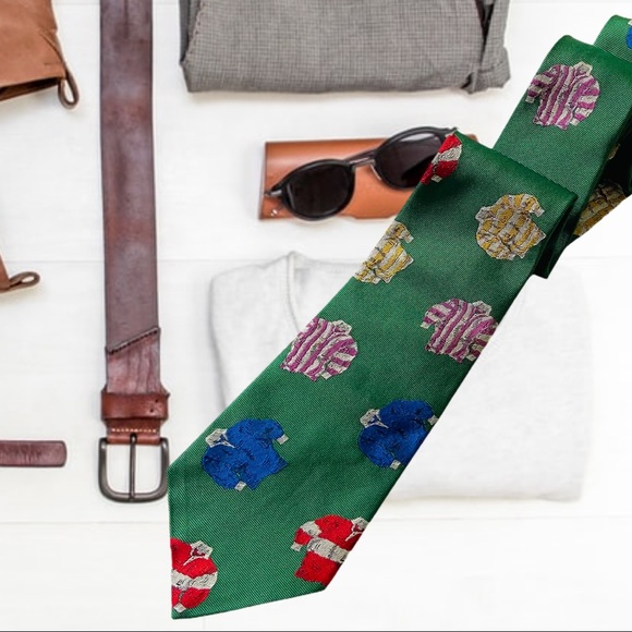 Vintage Polo Ralph Lauren Silk 1990s rugby tie - Picture 1 of 7